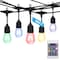 Luxrite 48FT LED RGBW Outdoor String Light Remote Control Color Changing 24 Edison S14 Bulbs IP65 LR40037-1PK - alternate 1